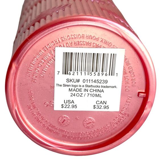 NWT Starbucks PINK PEARL MERMAID Venti Tumbler Cold Cup Pearlescent Siren Logo - Picture 4 of 4